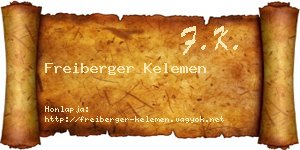Freiberger Kelemen névjegykártya